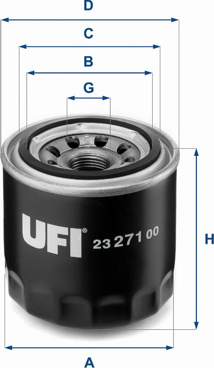 UFI 23.271.00 - Oil Filter motal.fi