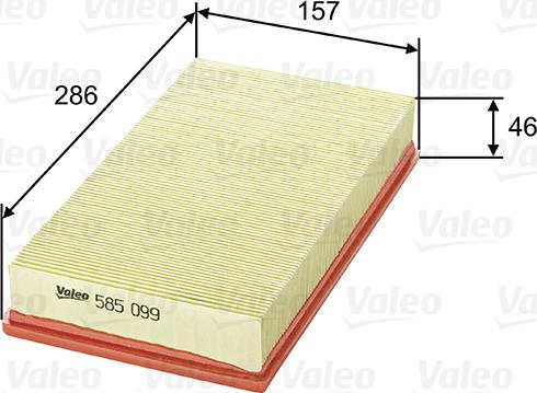 Valeo 585099 - Air Filter, engine motal.fi