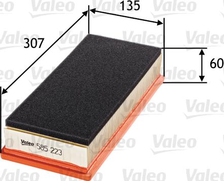 Valeo 585223 - Air Filter, engine motal.fi