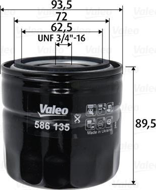 Valeo 586135 - Oil Filter motal.fi