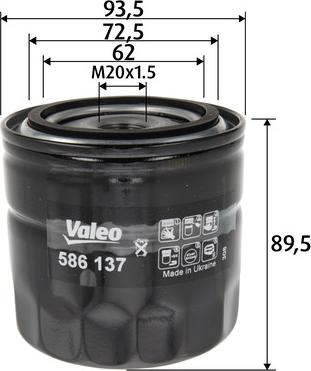 Valeo 586137 - Oil Filter motal.fi