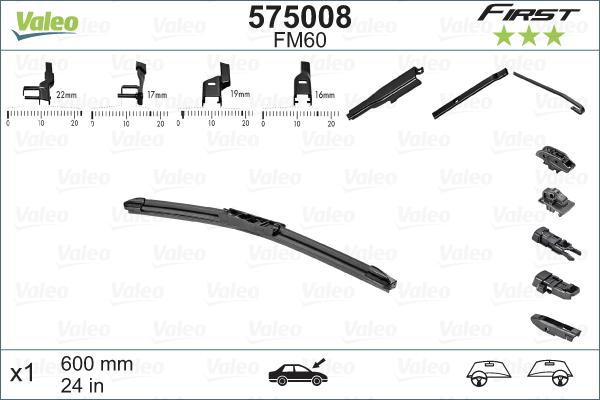 Valeo 575008 - Wiper Blade motal.fi