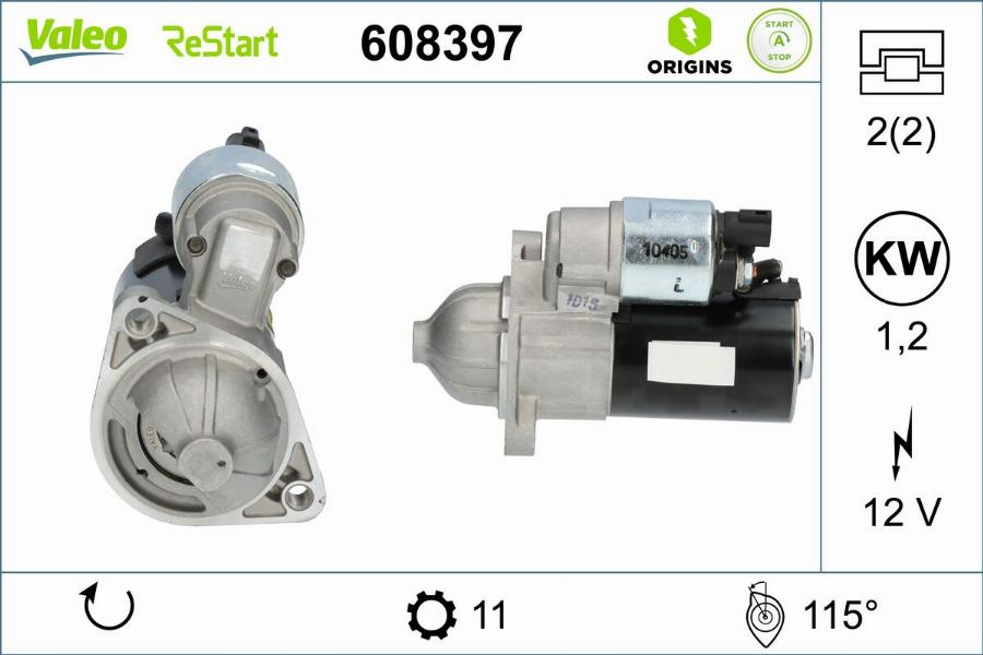 Valeo 608397 - Starter motal.fi