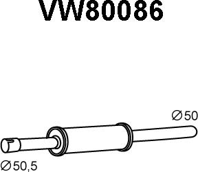 Veneporte VW80086 - Front Silencer motal.fi