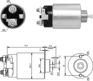 WE PARTS 471480178 - Solenoid Switch, starter motal.fi