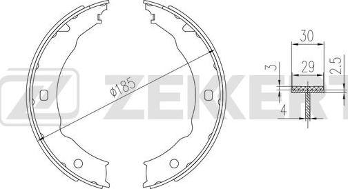 Zekkert BK-4374 - Brake Shoe Set motal.fi