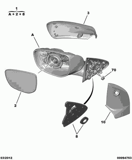 CITROËN 98 005 089 XT - Cover, housing, outside mirror motal.fi