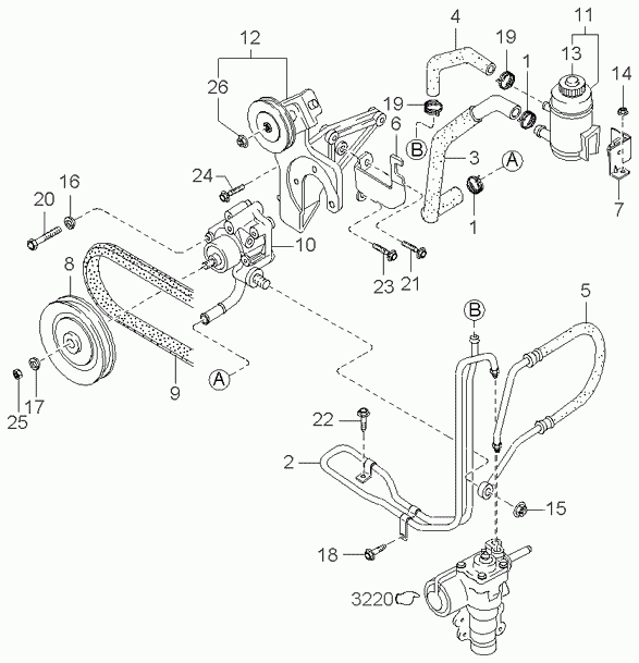 KIA 0K017 32611 - V-Belt motal.fi