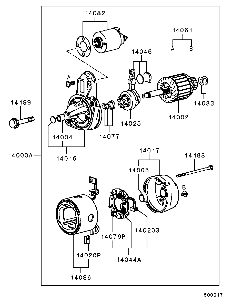 Mitsubishi MD 161437 - Starter motal.fi