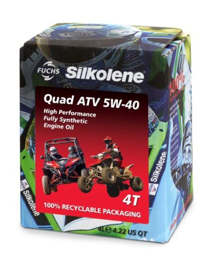 4T engine oil 5W40 SILKOLENE QUAD ATV 4l 4T bio-degradable packaging, API SL JASO MA-2 synthetic