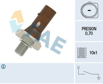 Oil pressure sensor (0,7bar; 1 pin; brown) fits: AUDI A2, A3, A4 ALLROAD B8, A4 B5, A4 B6, A4 B7, A4 B8, A5, A6 C6, A6 C7, A8 D4, Q3, Q5, TT; FORD GALAXY I; MITSUBISHI GRANDIS 1.2-4.5 09.90- - Image 3