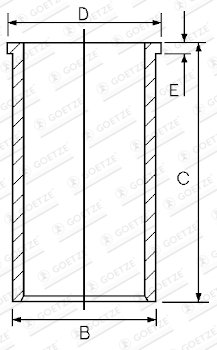 Cylinder liner (inner diameter: 97mm, length: 222mm, flange diameter: 103,5mm) fits: MERCEDES LK/LN2, LP, MK, NG, O 301, O 302, O 309, O 402, OF, OH, T2/L, UNIMOG, T2/LN1, 1000, 60 697NA-OM386.981 - Image 2