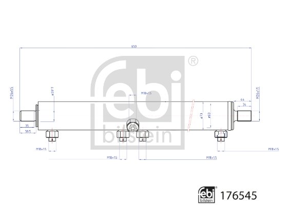 Steering system damper (90mm, no tips) fits: VOLVO 9700, 9900, FH, FH II, FH12, FH16, FM, FMX 08.93- - Image 4