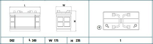 Battery 12V 110Ah/750A STARTPRO (L+ Standard terminal) 349x175x235 B00 - no fitting flange (Starting) - Image 5
