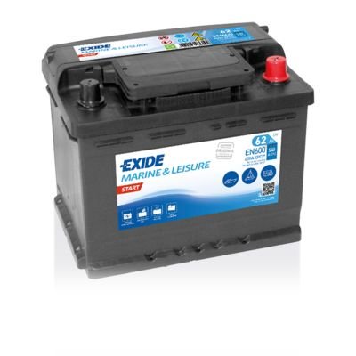 Battery EXIDE 12V 62Ah/540A MARINE/RV; START (R+ standard terminal) 242x175x190 B0 (starting) - Image 4
