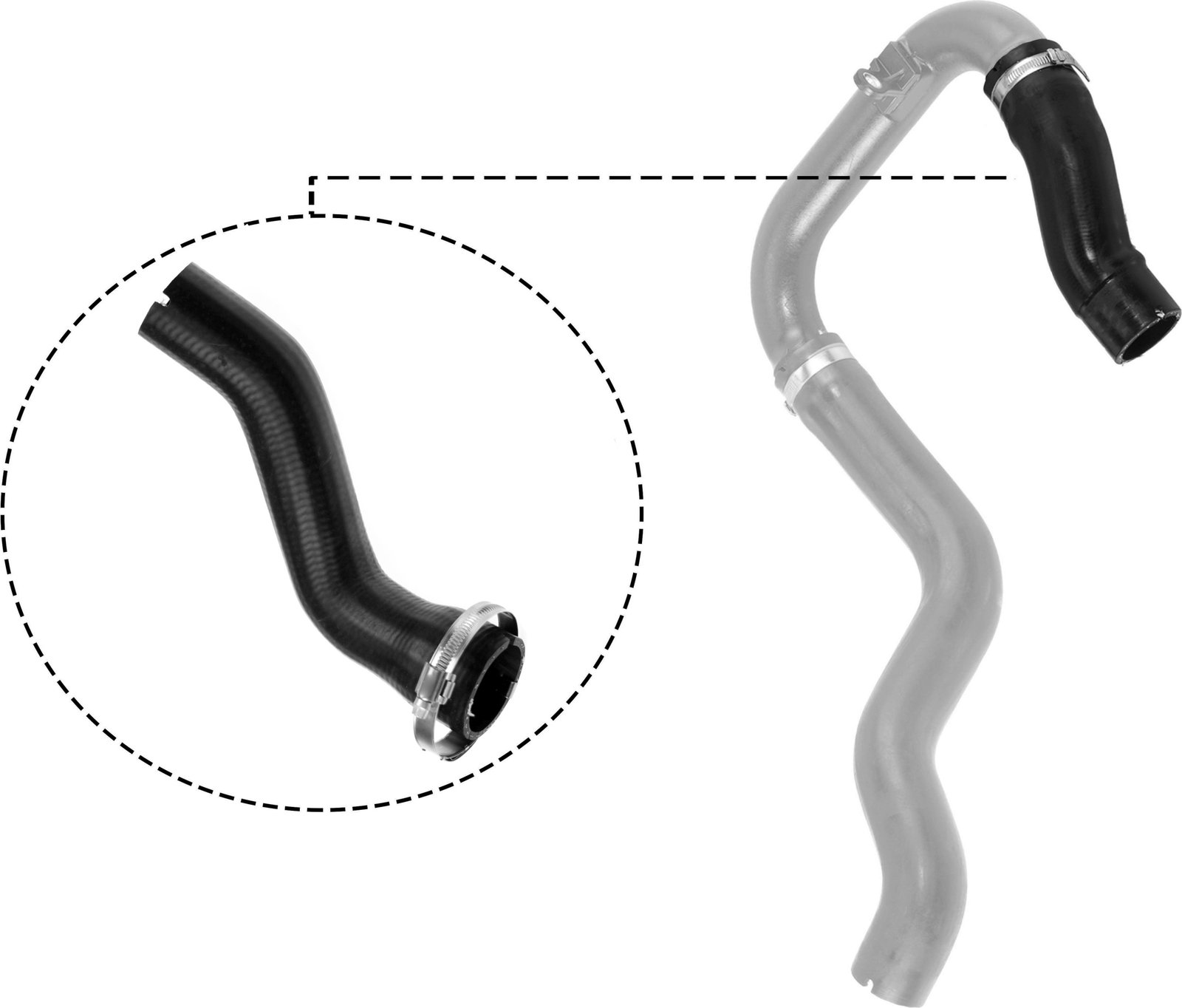 Heater hose (34mm) fits: FIAT GRANDE PUNTO, PUNTO, PUNTO EVO, PUNTO EVO/HATCHBACK 1.3D 10.05-