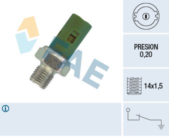 Oil pressure sensor (0,2bar; 1 pin; green) fits: NISSAN ALMERA II, INTERSTAR, KUBISTAR, MICRA III, PRIMASTAR; OPEL ARENA, MOVANO A, VIVARO A; RENAULT CLIO II, CLIO II/HATCHBACK 1.2-3.0D 11.93- - Image 3