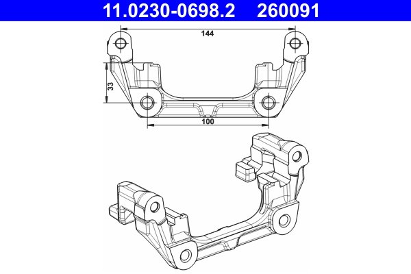 Brake caliper yoke rear L/R fits: VOLVO C30, C70 II, S40 II, V40, V50; FORD C-MAX, FOCUS C-MAX, FOCUS II, FOCUS II/KOMBI, TOURNEO CONNECT V408 NADWOZIE WIELKO, TRANSIT CONNECT 1.0-Electric 10.03- - Image 3