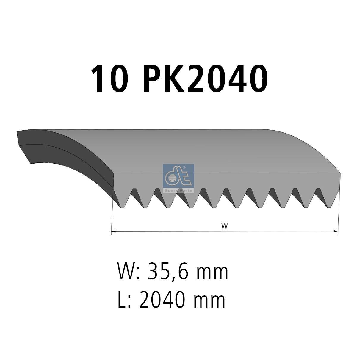 Multi-V-belt (10PK2040) fits: SCANIA K, P,G,R,T, TOURING DC09.109-DC9E.02 04.04- - Image 3