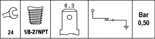 Oil pressure sensor (0,4-0,6bar, 1 pin, black) fits: VOLVO F10, F12, F7, 140, 240, 760 B20A-TD70G 08.68-12.86 - Image 4