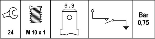 Oil pressure sensor (0,75-1,05bar; 1 pin; grey) fits: AUDI 100 C4, 80 B3, A3, A4 B5, A6 C4, A6 C5, A8 D2, CABRIOLET B3; FORD GALAXY I; SEAT ALHAMBRA, CORDOBA, CORDOBA VARIO 1.0-2.8 08.83-03.10 - Image 2